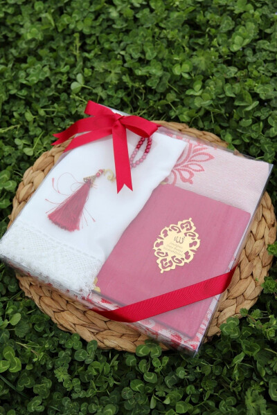 Velvet Covered Yasinli Mevlit Gift Set S1005 Red - 5