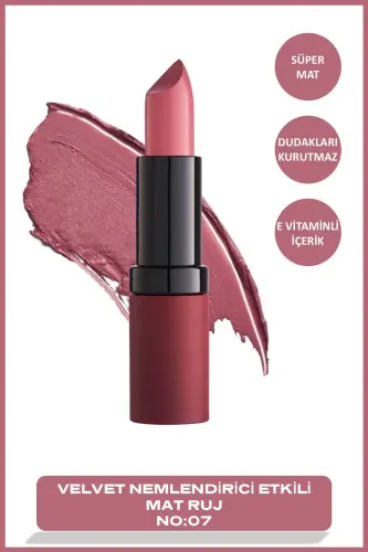 Velvet Matte Lipstick 07 Velvet Mat Lab boʻyogʻi 4,2 g-R 