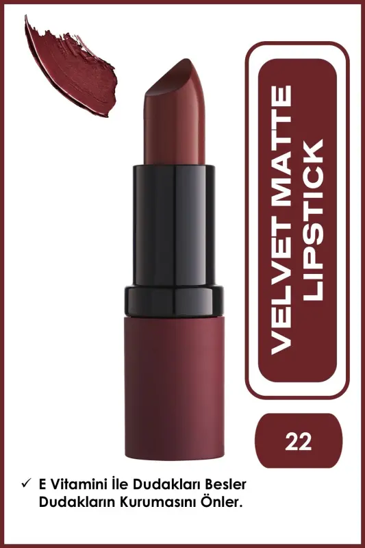 Velvet Matte Lipstick 22 Velvet Mat Ruj 4,2 g-R - 2