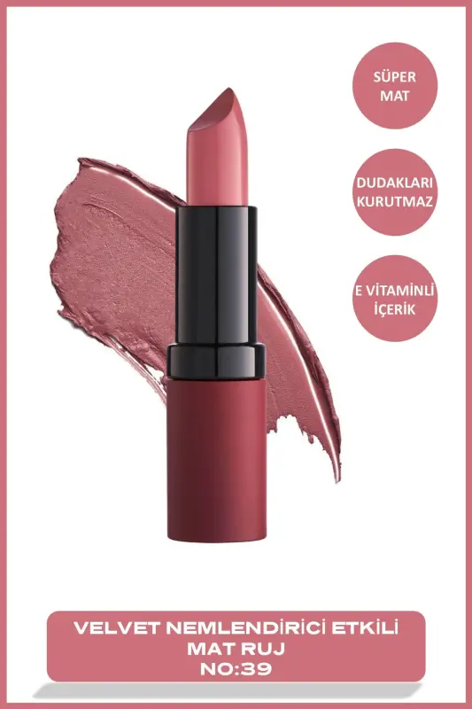 Velvet Matte Lipstick 39 Velvet Mat Lab boʻyogʻi 4,2 g-R - 1