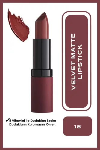 Velvet Matte Lipstick No: 16 Velvet Teddy - Matte Lipstick - 8691190466169 - 2