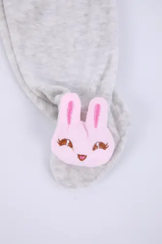 Velvet Plush Baby Boy Girl Kids Pants Rabbit - Grey - 1