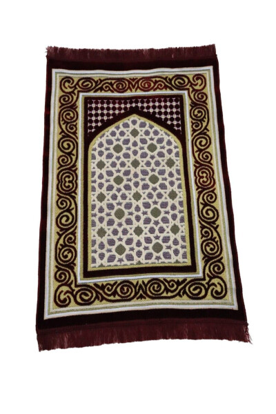 Velvet Prayer Rug Set 400 gr 5 Pieces Colored - 7