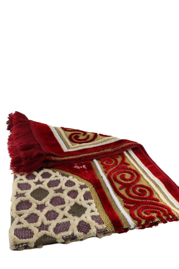 Velvet Prayer Rug Set 400 gr 5 Pieces Colored - 8