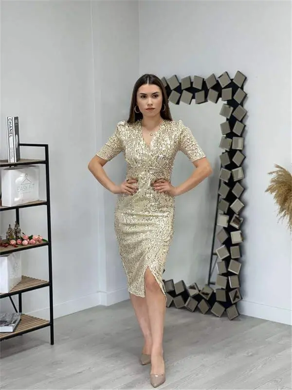 Velvet Sequin Dress Jacket - GOLD - 1