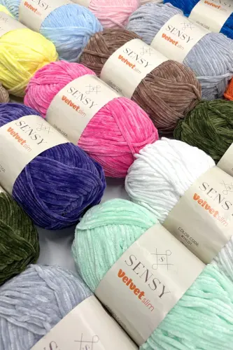 Velvet Slim El Örgü İpi Battaniye İpi Kazak Ipi Bebek Battaniye İpi Kadife İp Amigurumi İp-Açık Gri - 3