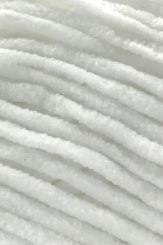 Velvet Slim El Örgü Ipi Battaniye Ipi Kazak Ipi Bebek Battaniye Ipi Kadife Ip Amigurumi Ip Beyaz-Beyaz - 2