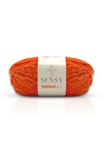 Velvet Slim El Örgü Kazak Ipi Bebek Battaniye Ipi Kadife Ip Amigurumi Ip Turuncu-Turuncu 