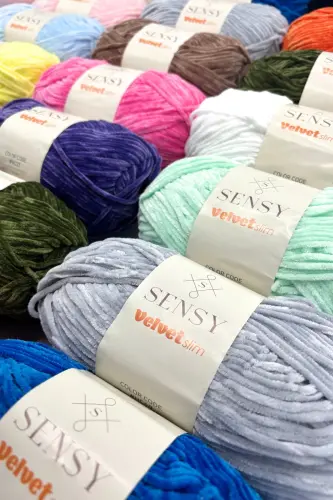 Velvet Slim El Örgü Kazak Ipi Bebek Battaniye Ipi Kadife Ip Amigurumi Ip Turuncu-Turuncu - 6