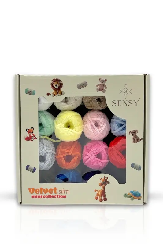 Velvet Slim Mini Kutu Örgü İpliği Kadife İp Amigur - 2