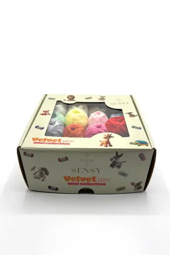 Velvet Slim Mini Kutu Örgü İpliği Kadife İp Amigur - 8