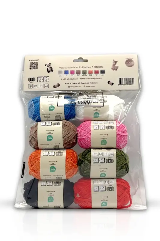 Velvet Slim Mini Paket Örgü İpi Kadife İp Amigurumi - 6