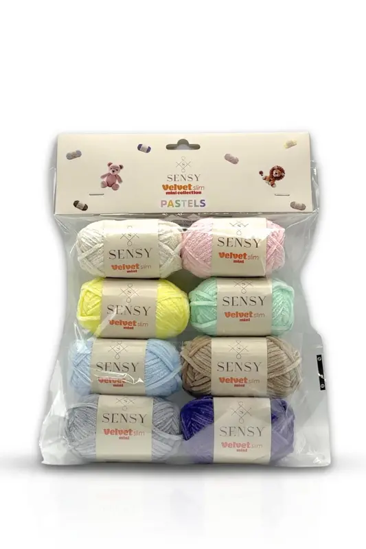 Velvet Slim Mini Paket Örgü İpliği Kadife İpliği A - 3