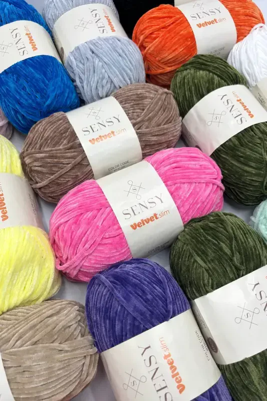 Velvet Slim Qo'lda To'qilgan Ip Amigurumi Ipi Kardigan, Jilet - SENSY