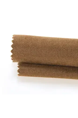 Velvet Textured Extrafor Pleated Cashew Color High Quality Curtain Single Panel-Cashew - DEMOR HOME (1)