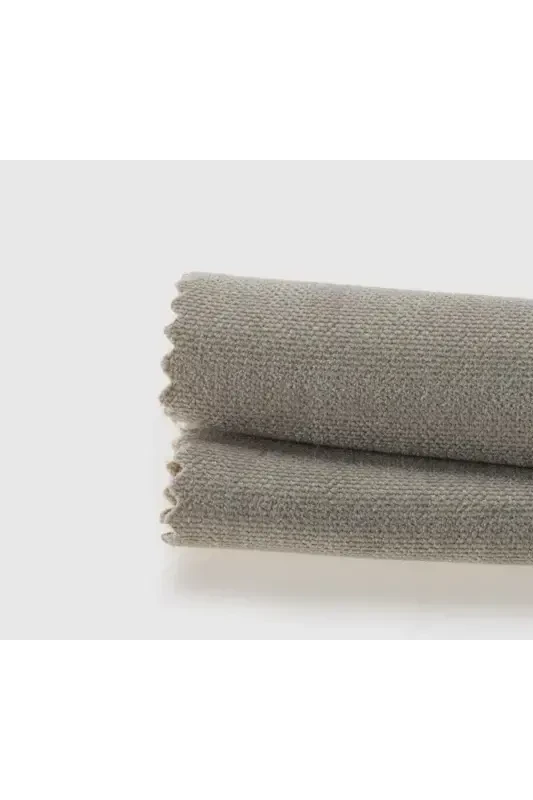 Velvet Textured Extrafor Pleated Fog Cloud Color High Quality Curtain Single Panel-Fog Cloud - 2