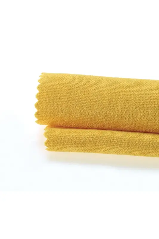 Velvet Textured Extrafor Pleated Persian Lily Yellow High Quality Curtain Single Panel-Persian Lily Yellow - 2