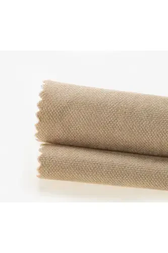 Velvet Textured Extrafor Pleated Sand Beige High Quality Curtain Panel-Sand Beige - 2