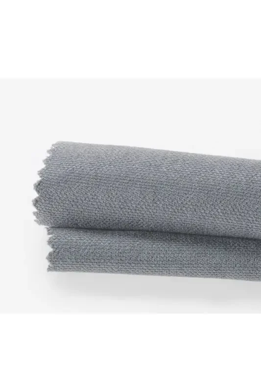 Velvet Textured Extrafor Pleated Silver Grey High Quality Curtain Panel Single-Silver Grey - 2