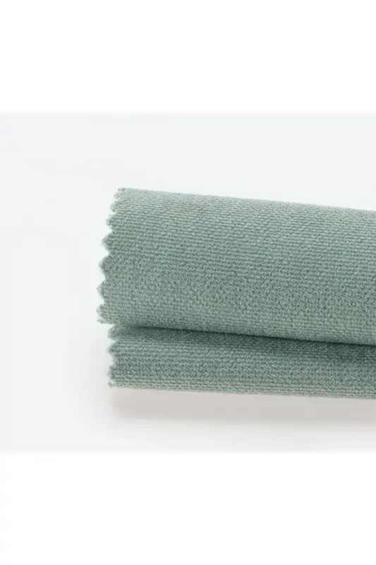 Velvet Textured Extrafor Pleated Teal Green High Quality Curtain Single Panel-Teal Green - 2