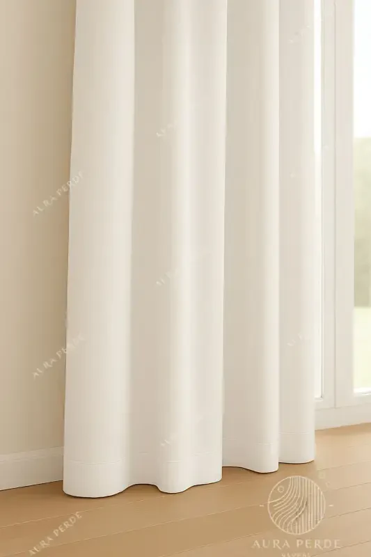Velvet Textured Extrafor Pleated White High Quality Curtain Aura Curtain, Adjustable Pleated Curtain-White - 4