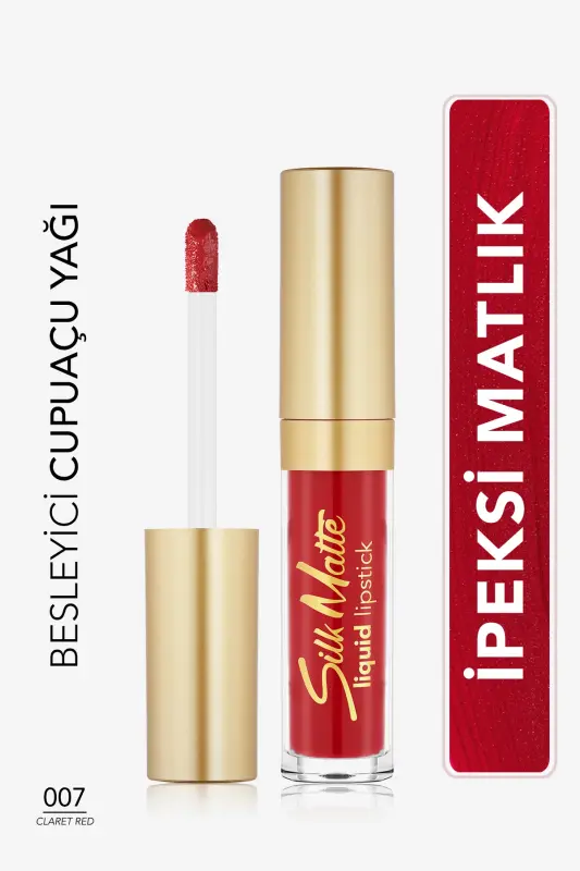 Velvet Touch Liquid Matte Lipstick - Silk Matte Liquid Lipstick - 007 CLARET RED - 8690604397365-007 CLARET RED - 1