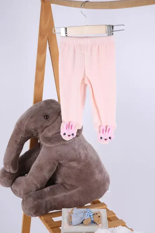 Velvet Toy Girl Boy Baby Kid Trousers Rabbit-Pink - 3