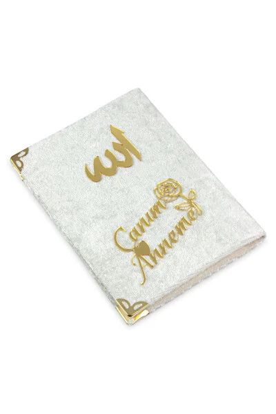 Velvet Yasin Book, Prayer Rug and Crystal Plastic Tasbih Set for Birthdays and Mother's Day - 4