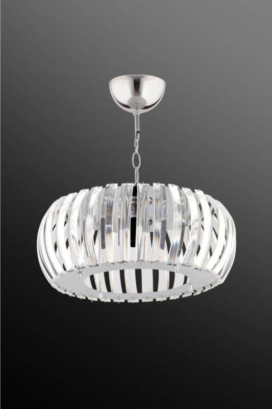 Venera Kumush 22 Sm T. o'rnatilgan Kristal Toshli Lyustral - 5