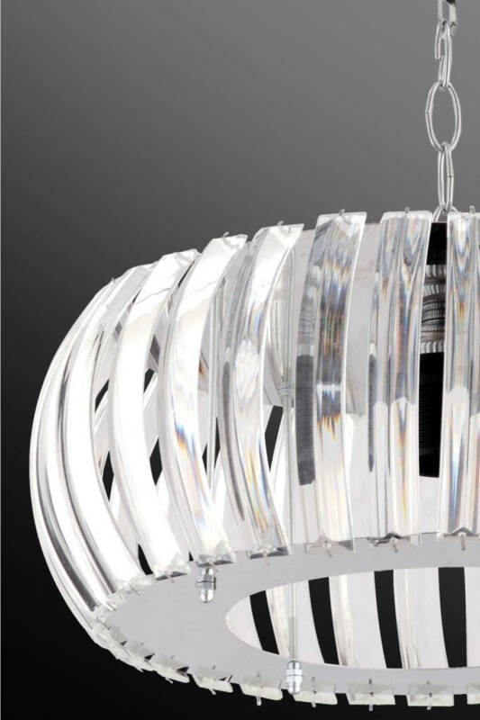 Venera Kumush 22 Sm T. o'rnatilgan Kristal Toshli Lyustral - 7