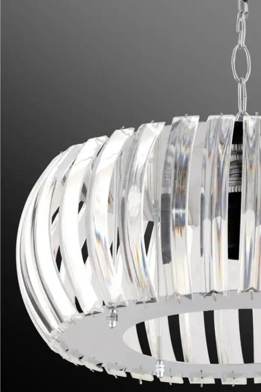 Venera Kumush 22 Sm T. o'rnatilgan Kristal Toshli Lyustral - 7