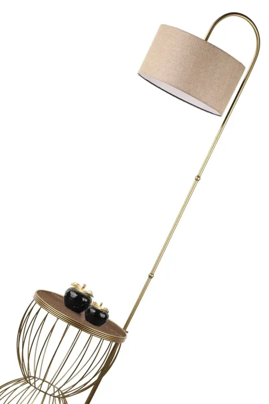 Venezia Floor Lamp Antiqued Walnut Wood Rattan Shade-Antiqued - 4
