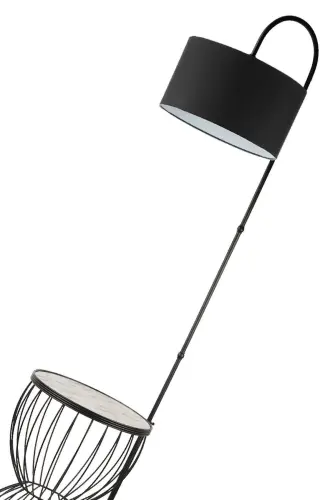 Venezia Floor Lamp Black Marble Wood Black Shade-Black - 4