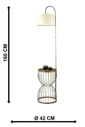 Venezia Торшер-штатив состаренная грецкого ореха древесина кремовый абажур-состаренный - 5