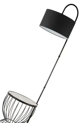 Venezia Торшер-столик Черный Мрамор Дерево Черный Абажур-Черный - 4