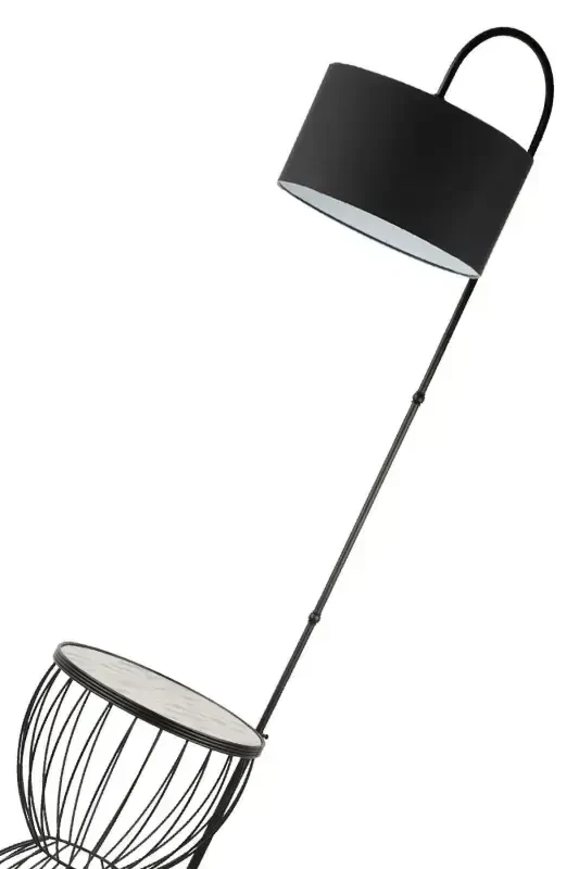 Venezia Торшер-столик Черный Мрамор Дерево Черный Абажур-Черный - 4