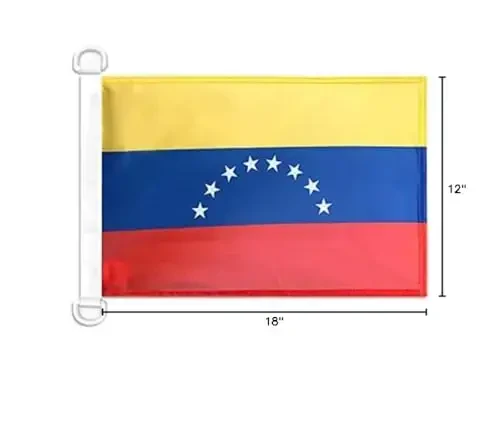 Venezuela 8 stars NAUTICAL Flag 18'' x 12'' - new Venezuelan without arms flags 30 x 45 cm. - Banner 12x18 in for boat - AZ FLAG - 5