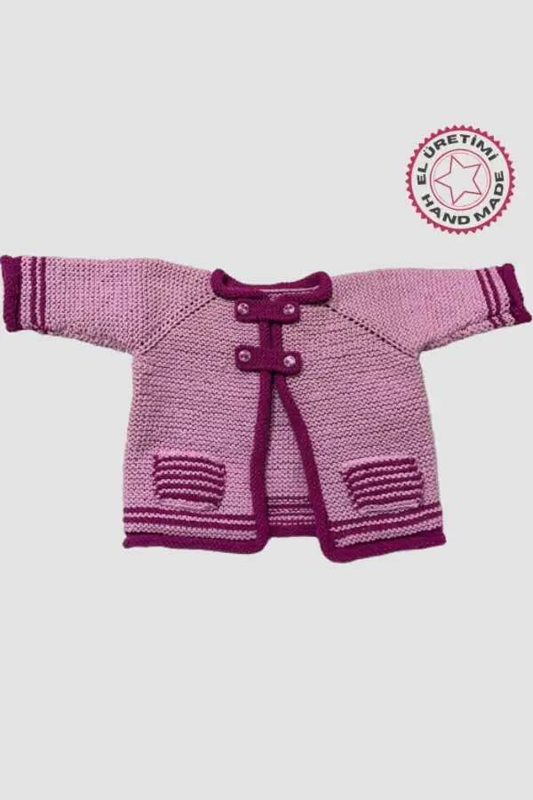 Venhar 7589 Hand-Knit Baby Cardigan - 1