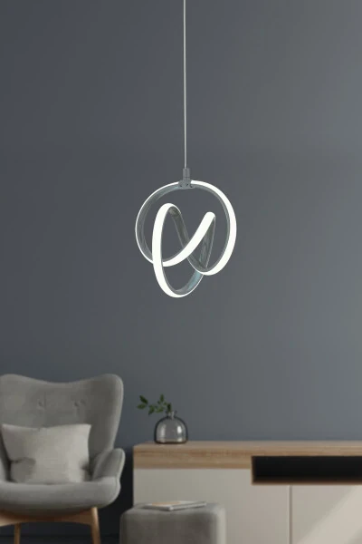 Venita Füme Modern Sarkıt Led Avize Beyaz Işık Salon Mutfak Oda Hol Ledli Avize-Füme - Modazone