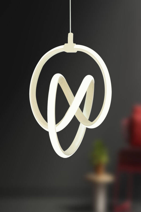 Venita Beyaz Modern Sarkıt Led Avize Beyaz Işık Salon Mutfak Oda Hol Ledli Avize-Krem - 1