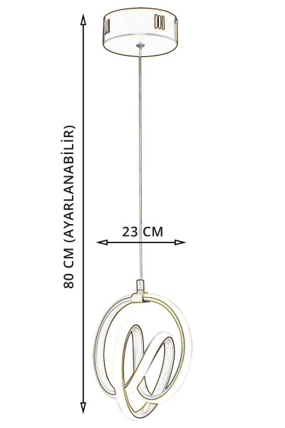 Venita Qora Zamonaviy Oshnoq LED Lyustral Oq Yorug'lik Zal Oshxona Xona Xoll LED Lyustral - 3