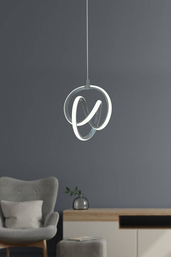 Venita Smoked Modern Pendant LED Chandelier White Light Living Room Kitchen Room Hall LED Chandelier - 1