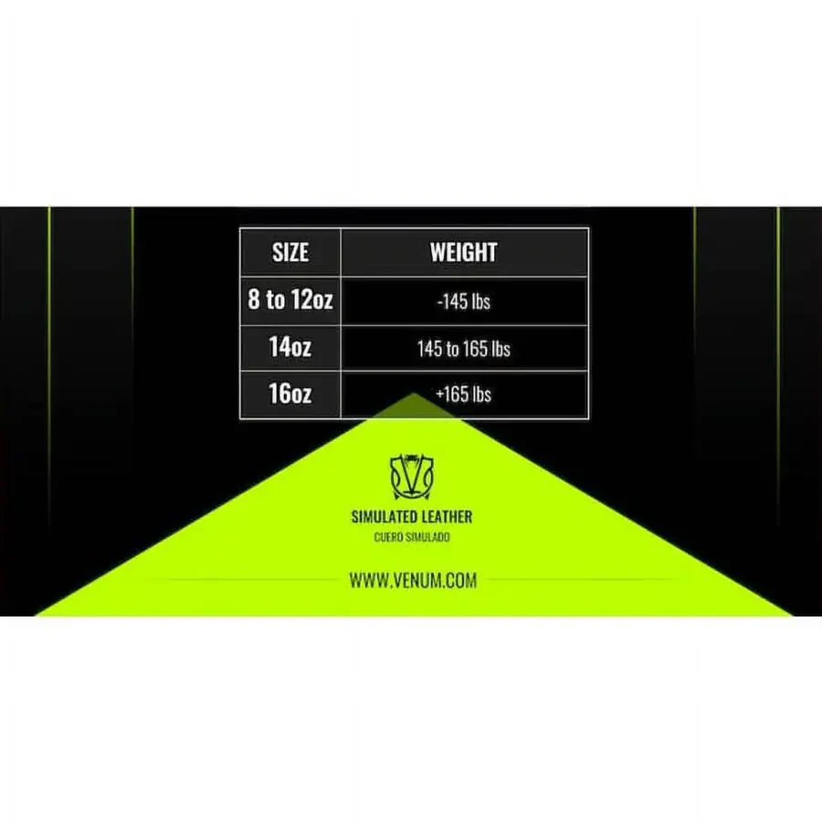 Venum Classic Boxing Gloves - Unisex - Black - 16 oz - 3