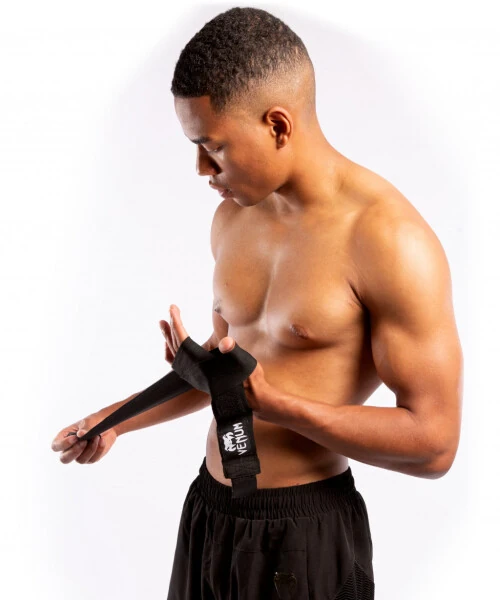 Venum Unisex Kontact Elastic Boxing Exercise Wrap - 180 inch - Black and White - 4