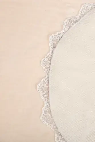 Venus 2-Piece Mink Dowry Lace Bath Mat Set Non-Slip Base Toilet Set-Mink - 2