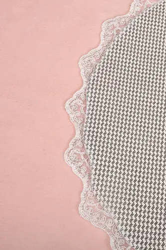 Venus 2-Piece Pink Dowry Lace Bath Mat Set Non-Slip Base Toilet Set-Pink - AVANTAJ (1)