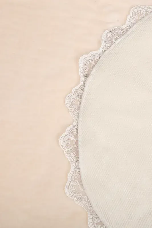 Venüs 2'li Vizon Sep Dantelli Hammom Gilami To'plami Sirpanmaydigan Taglikli Unitaz Qopqog'i - Vizon - 2