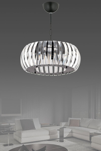 Venus Black 22 Cm T-installed Crystal Stone Chandelier - 7