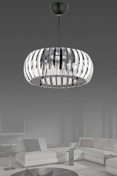 Venus Black 22 Cm T-installed Crystal Stone Chandelier - 4