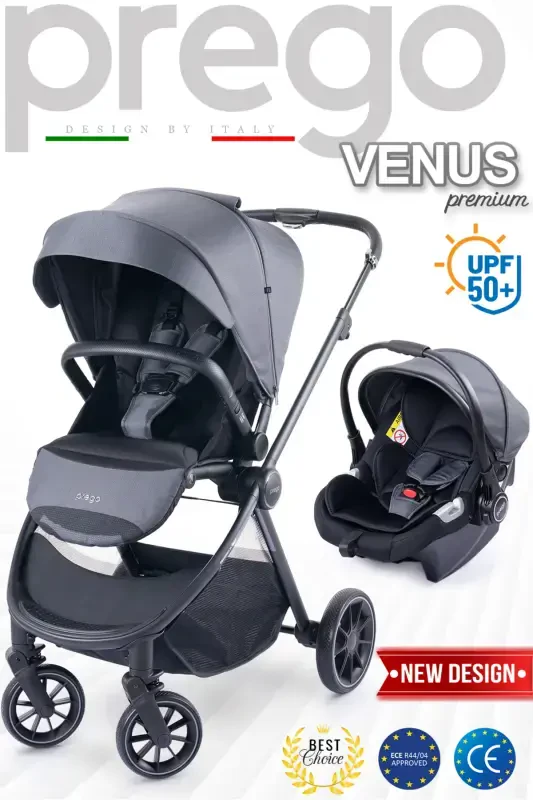 Venüs Premium Travel Sistem Bebek Arabası 2028-Koyu Gri - 1
